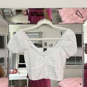 Crop top ruffle shoulder